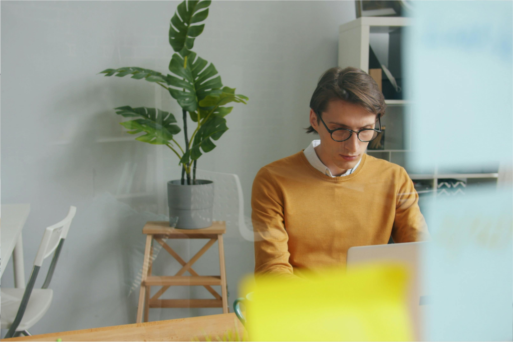 Man with work stress burnout