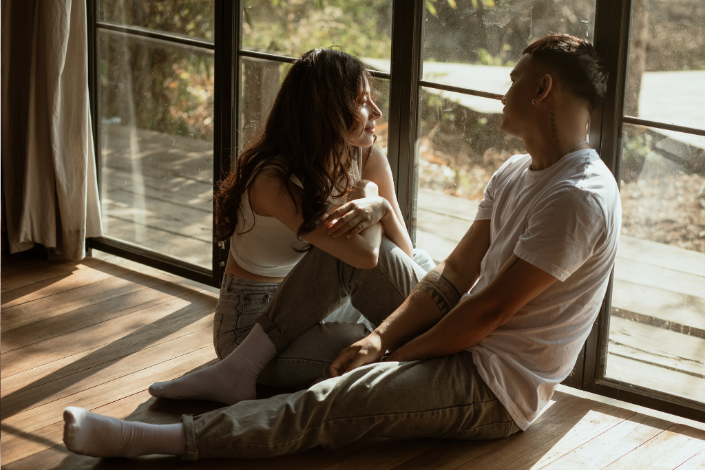 Couple sitting together