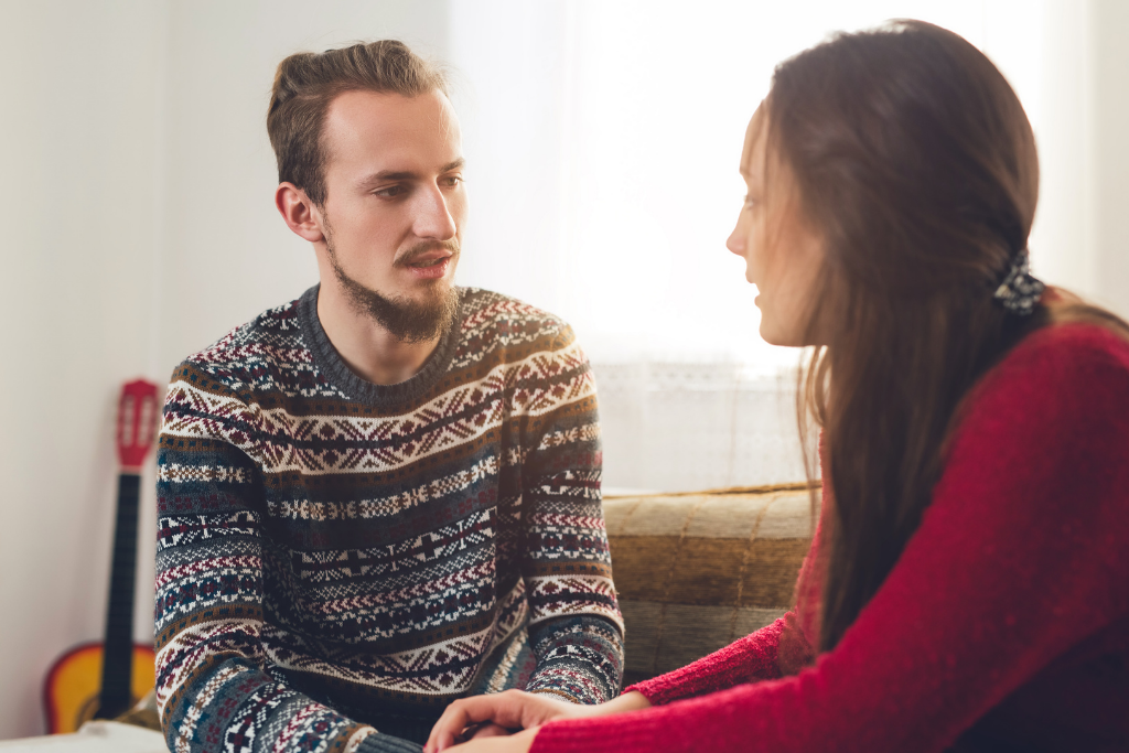Couple connecting in couples therapy
